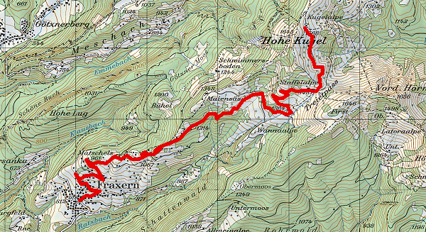 Fraxern - Hohe Kugel (Tour 6) : GPS-Touren.ch