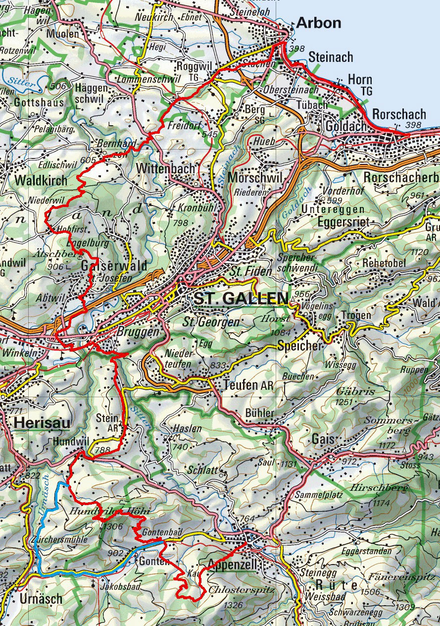 MAXIM Mountain-Rally Nord-Süd >> 1. Et. Rorschach - Appenzell : GPS